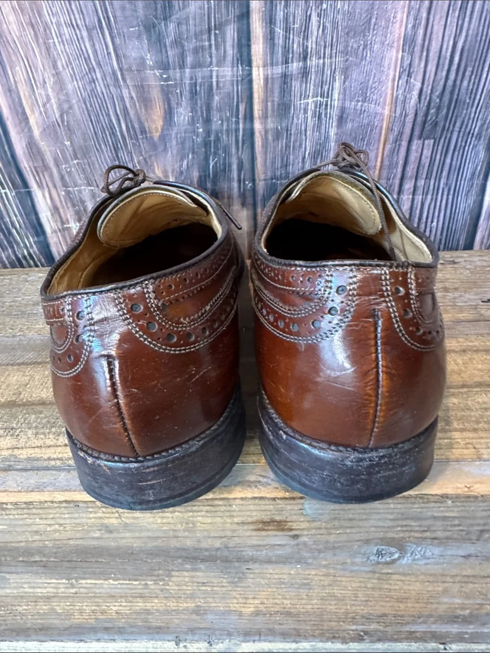 Sam Edelman Men's Brown Leather Wingtip Oxfords